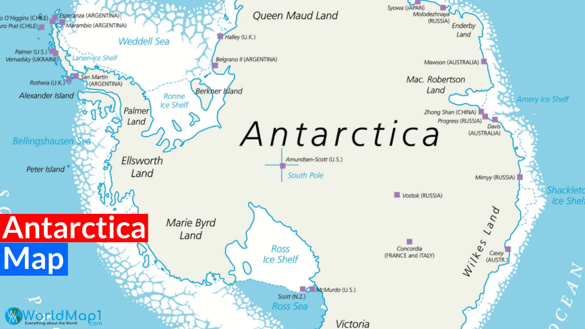 Antarctica Political Map